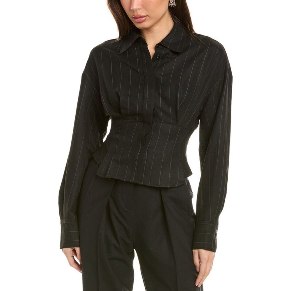 NWOT IRO Black Pinstripe Blouse - never worn